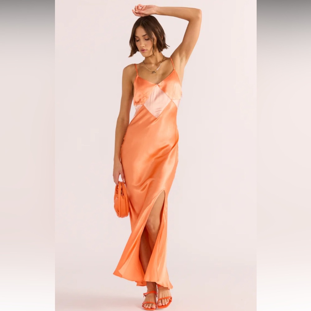 MINKPINK Orla Color block dress in orange